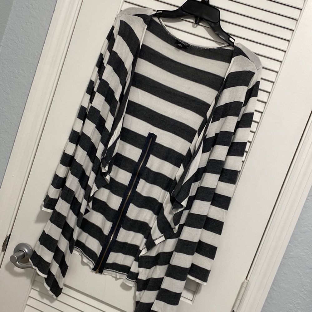 Stripped draped sweater